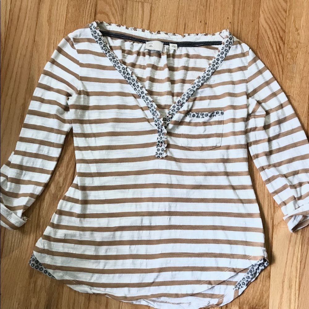 Anthropologie 9-H15 STCL Striped Tee Small